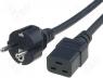 SN25-3/15/2BK - Cable, CEE 7/7 (E/F) plug, IEC C19 female, 2m, black, PVC, 16A