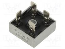 Bridge rectifier  single-phase, Urmax  200V, If  15A, Ifsm  300A