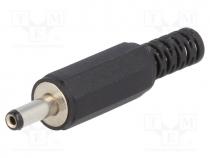 Plug, DC supply, female, 3.4/1.3mm, 3.4mm, 1.3mm, for cable, 9mm