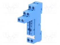 Socket, PIN  8, 10A, 250VAC, for DIN rail mounting, -40÷70C