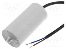 Capacitor  polypropylene, motors, run, 20uF, 425VAC, Ø40x70mm