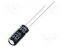 Capacitor  electrolytic, THT, 6.8uF, 100VDC, Ø5x11mm, Pitch  2mm