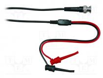 Test lead, 33VAC,60VDC, 6A, BNC plug,clip-on hook probe x2