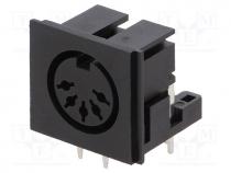 Connector  DIN, socket, female, PIN  5, Layout  180, angled 90