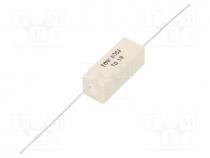 Resistor  wire-wound, cement, THT, 50m, 10W, 5%, 12x12x32mm