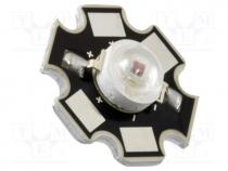 Power LED, STAR, red, 120, 800mA, 620÷630nm, Pmax  3W, SMD