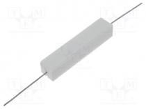 Resistor  wire-wound, cement, THT, 100m, 10W, 5%, Ø0.8x35mm