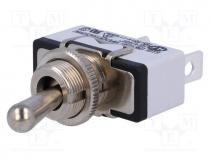 Switch  toggle, Pos  2, SPST, ON-OFF, 15A/250VAC, 15A/12VDC, 600H