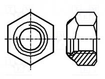 Nut, hexagonal, M3, 0.5, A2 stainless steel, 5.5mm, DIN 985