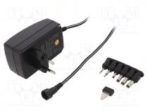 Power supply  switching, mains,universal,plug-in, 9VDC,, 1.5A