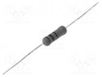 Resistor  wire-wound, THT, 300m, 3W, 5%, Ø0.7x28mm, Ø5.5x16mm