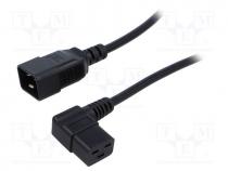 Cable, 3x1.5mm2, IEC C19 female angled,IEC C20 male, PVC, 1.8m