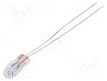 Filament lamp  miniature, 12VDC, 50mA, Bulb  T1, Ø  3mm, L  7mm