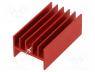 Heatsinks - Heatsink  extruded, H, TO220, red, L  40mm, W  23.3mm, H  16.5mm