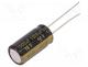 Capacitor  electrolytic, low ESR, THT, 1000uF, 16VDC, Ø10x20mm