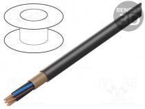 NYY-O-2X1.5-RE - Wire, NYY, 2x1.5mm2, round, wire, Cu, PVC, black, 600V,1kV