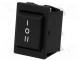 AE-C1572ALBBO - ROCKER, DP3T, Pos 3, (ON)-OFF-(ON), 16A/250VAC, 20A/28VDC, black